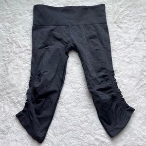 Lululemon Ebb To‎ Street Crop II Gray Ruched Seamless Yoga Leggings Size 6